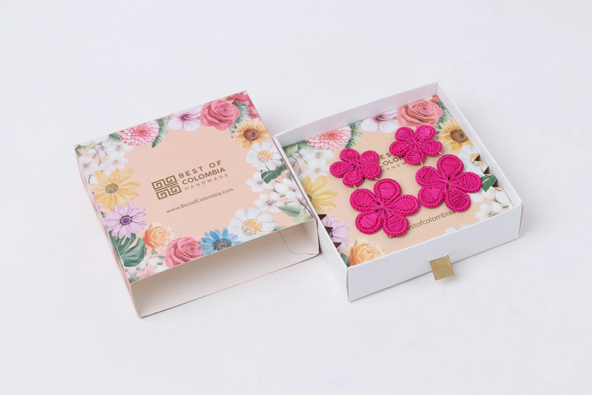 Dos Flores Iraca/Raffia Earrings Best of Colombia