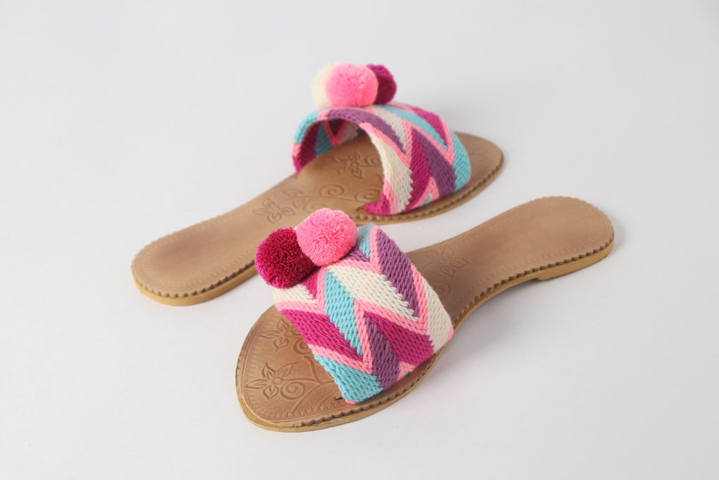 Pink Pompom Sandals - Best of Colombia