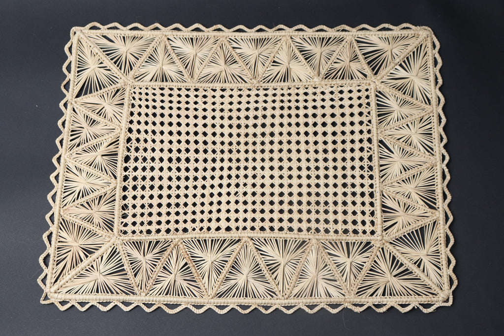 Iraca / Raffia Placemat Rectangular Pyramids - 40 x 30cm - Hand woven - Best of Colombia