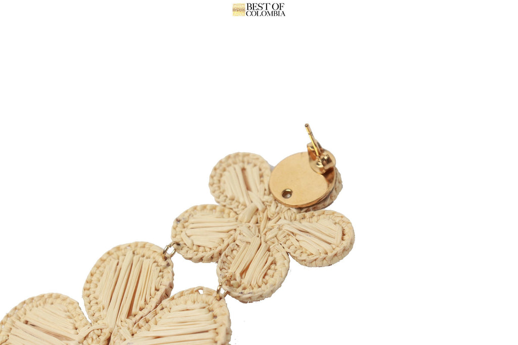 Dos Flores Iraca/Raffia Earrings - Best of Colombia