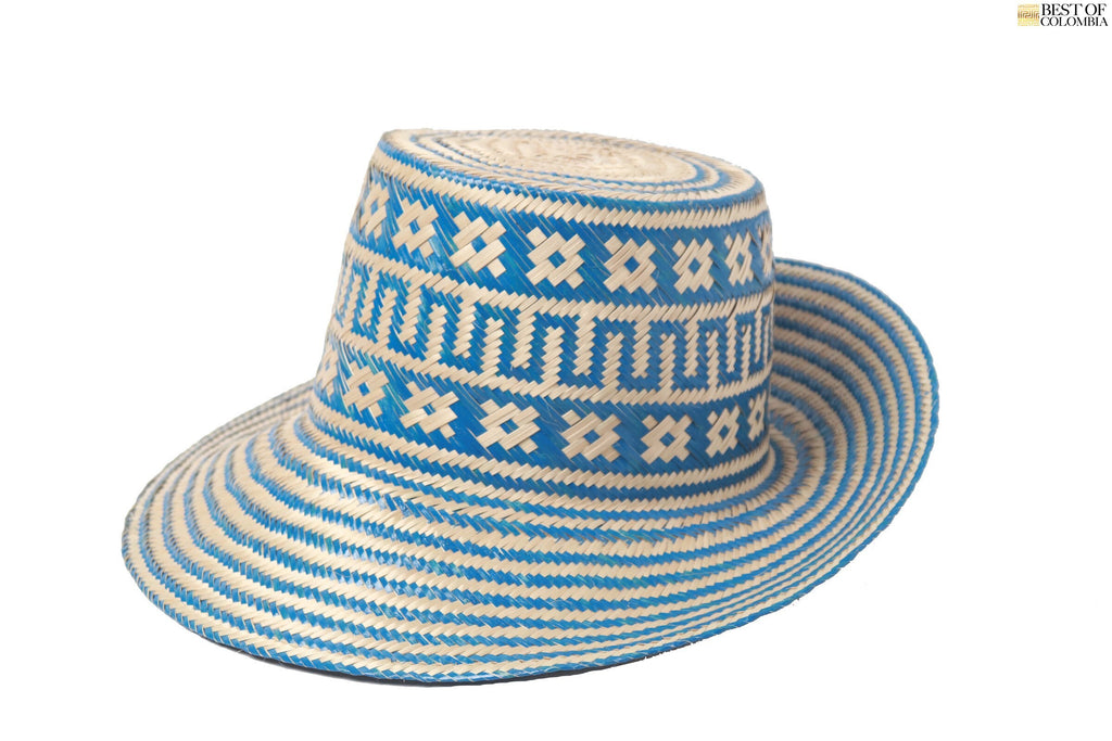 Turquoise Straw wayuu Hat - Best of Colombia