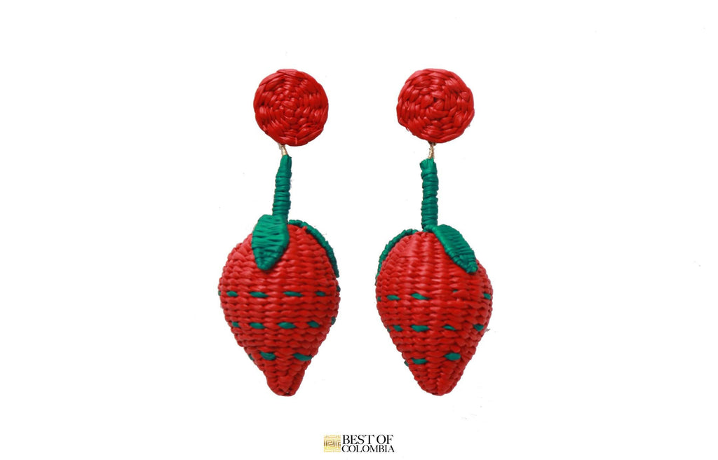 Strawberry iraca Earrings - Best of Colombia