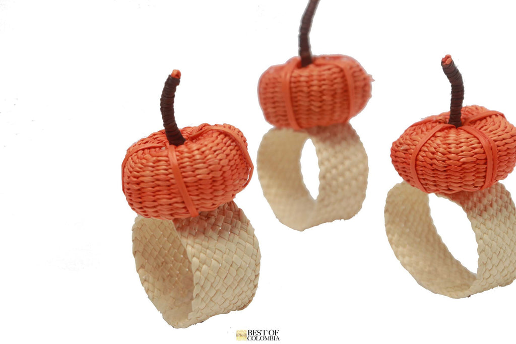 Pumpkin Iraca Napkin Rings - Best of Colombia