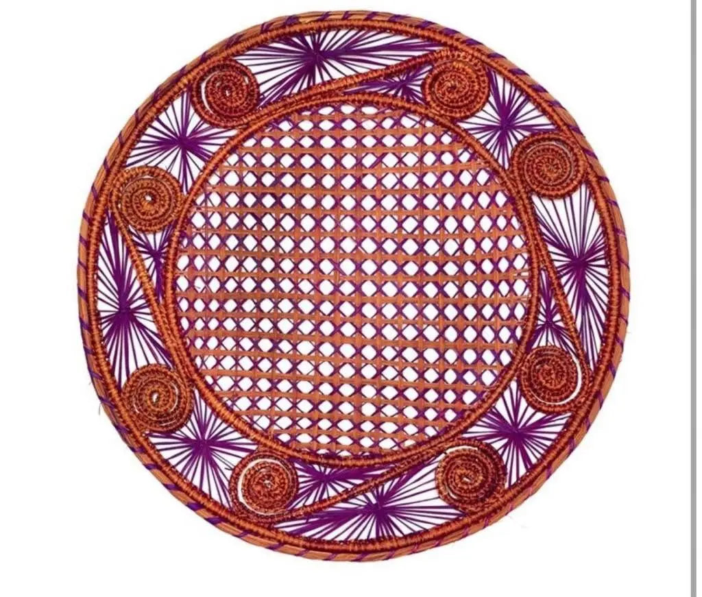 Terracota-Purple Iraca Straw Placemat - Best of Colombia