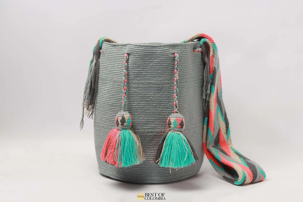 Gray Unicolor Wayuu Bag - Best of Colombia