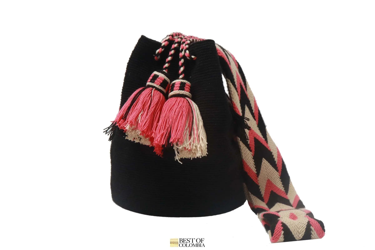 Black Unicolor Wayuu Mochila Bag - Best of Colombia