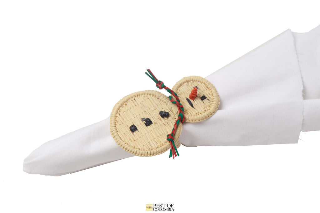 Snow man Iraca Napkin Rings - Holiday Edition - Best of Colombia