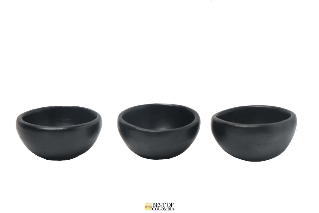 Black Clay Mini Sauce Bowls - Hand pottery - Best of Colombia
