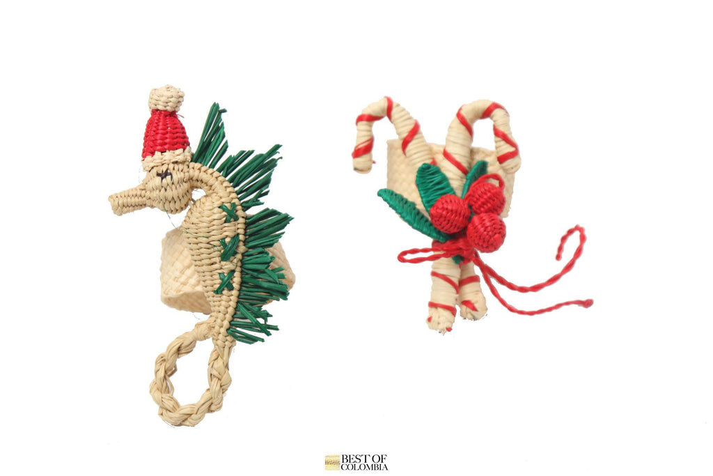 Holiday edition Iraca Napkin Rings - Best of Colombia