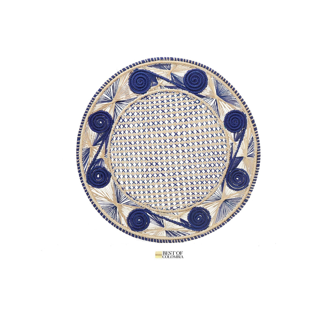 Royal Blue iraca Placemat - Best of Colombia