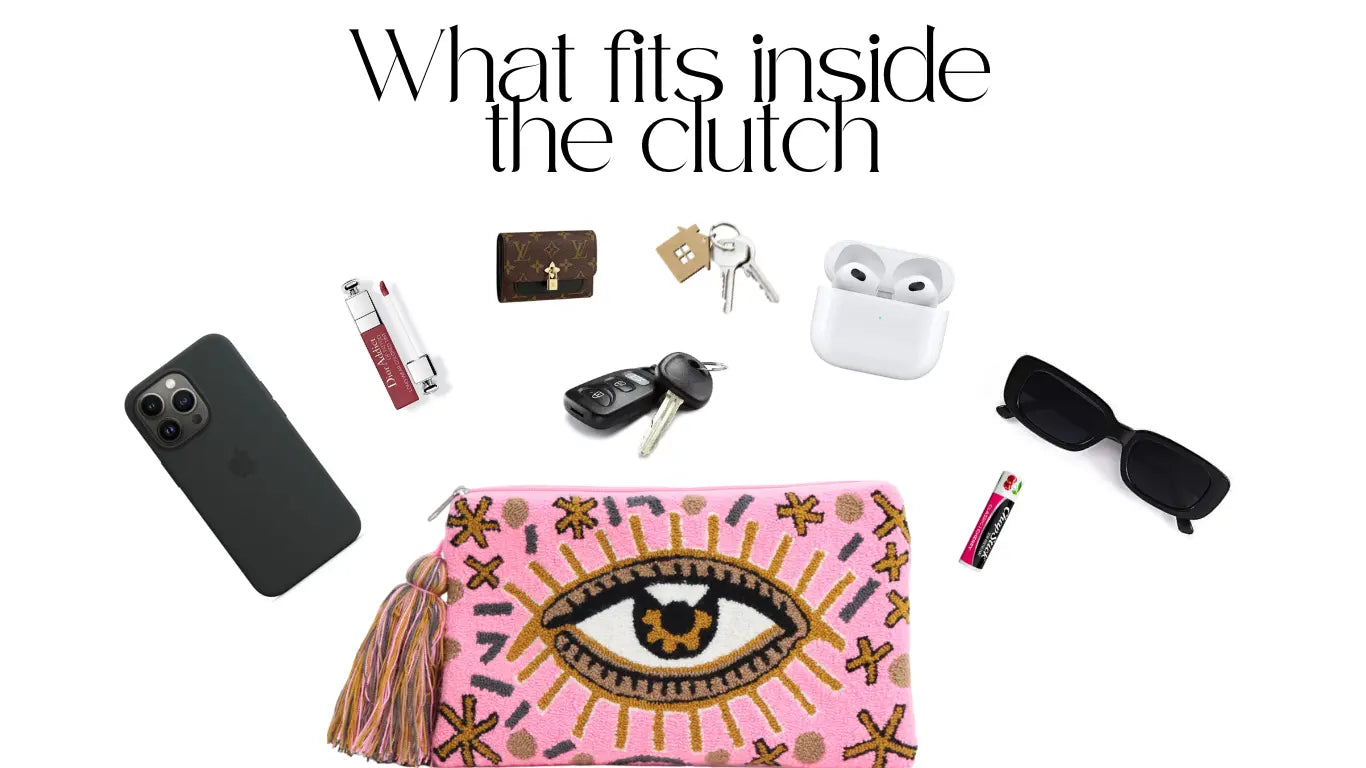 Pink Evil Eye Clutch + Removable Strap Best of Colombia
