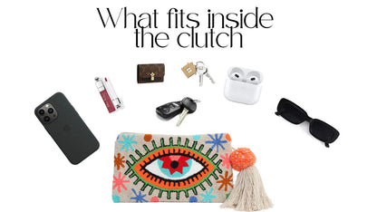 Joyful Beige Eye Clutch - Limited Edition Best of Colombia