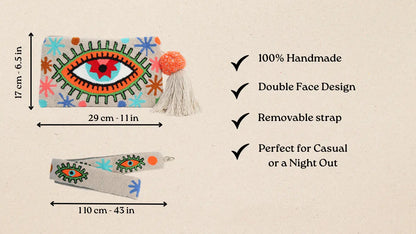Joyful Beige Eye Clutch - Limited Edition Best of Colombia