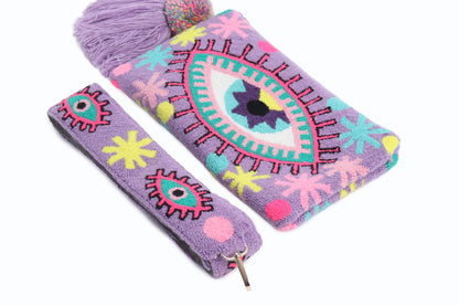 Joyful lila Eye Clutch - Limited Edition Best of Colombia
