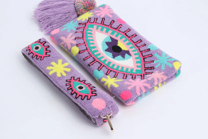 Joyful lila Eye Clutch - Limited Edition Best of Colombia