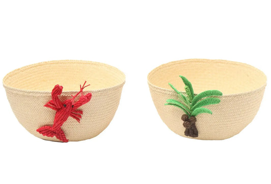 Lobster & Palm baskets/bowls Iraca Raffia Bestofcolombia1