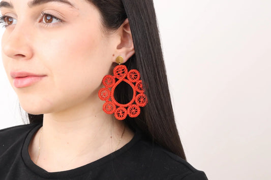 Laura Red earrings Best of Colombia
