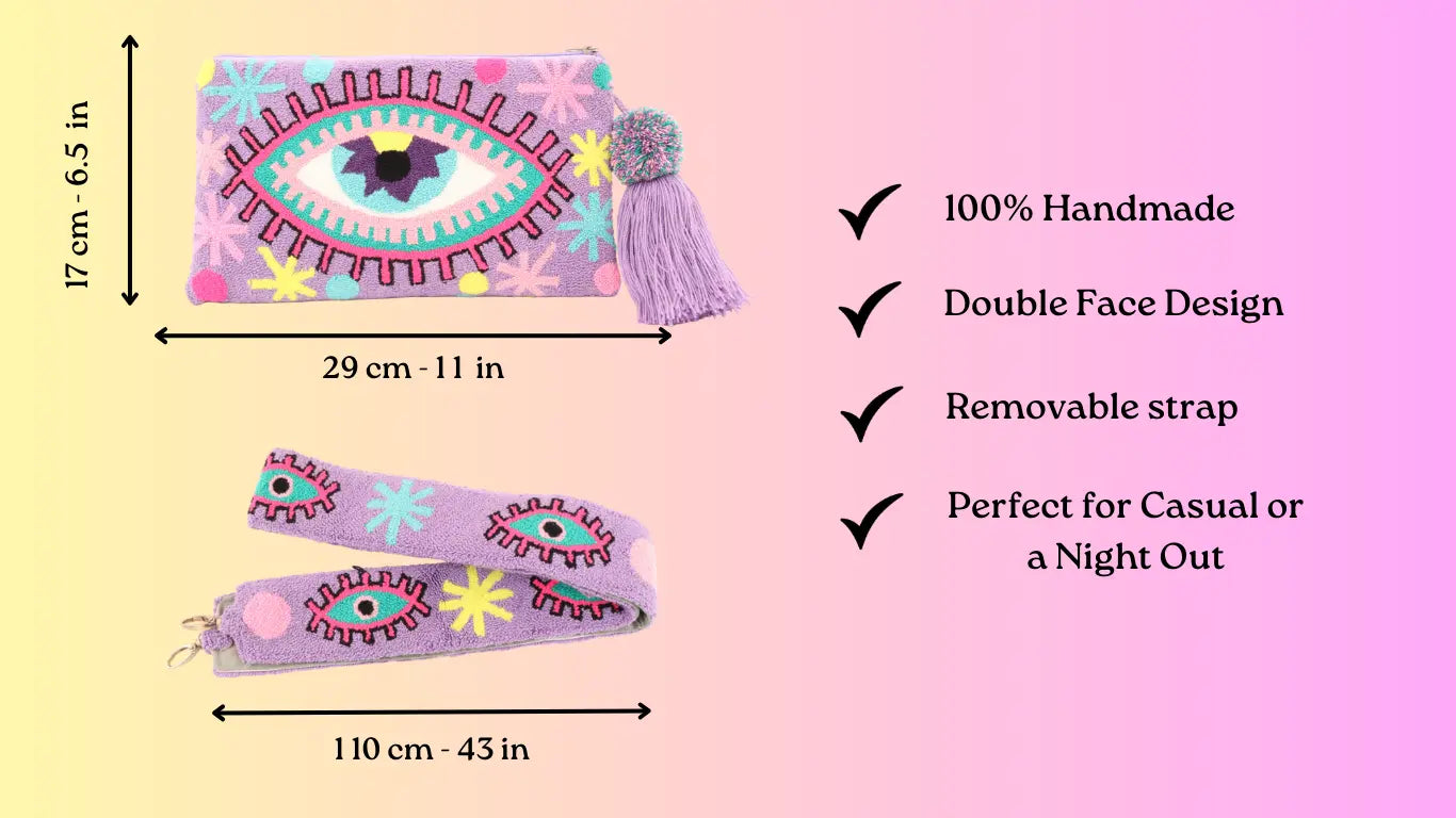 Joyful lila Eye Clutch - Limited Edition Best of Colombia