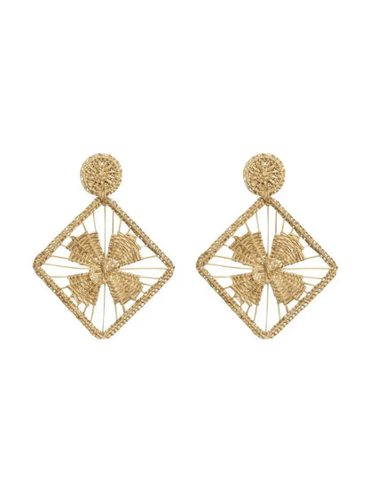 Flower Straw Earrings - Diasy Design Bestofcolombia1