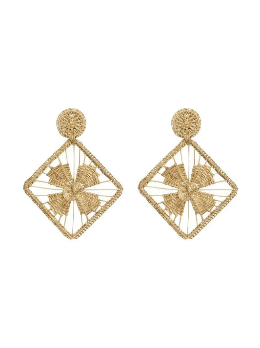Flower Straw Earrings - Diasy Design Bestofcolombia1