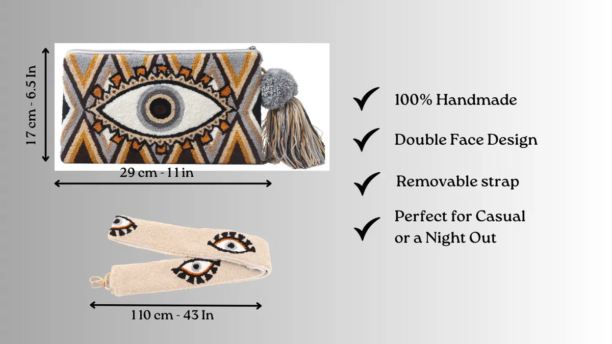Fall Evil Eye Clutch with Strap Best of Colombia