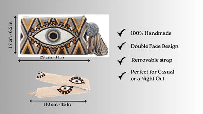 Fall Evil Eye Clutch with Strap Best of Colombia