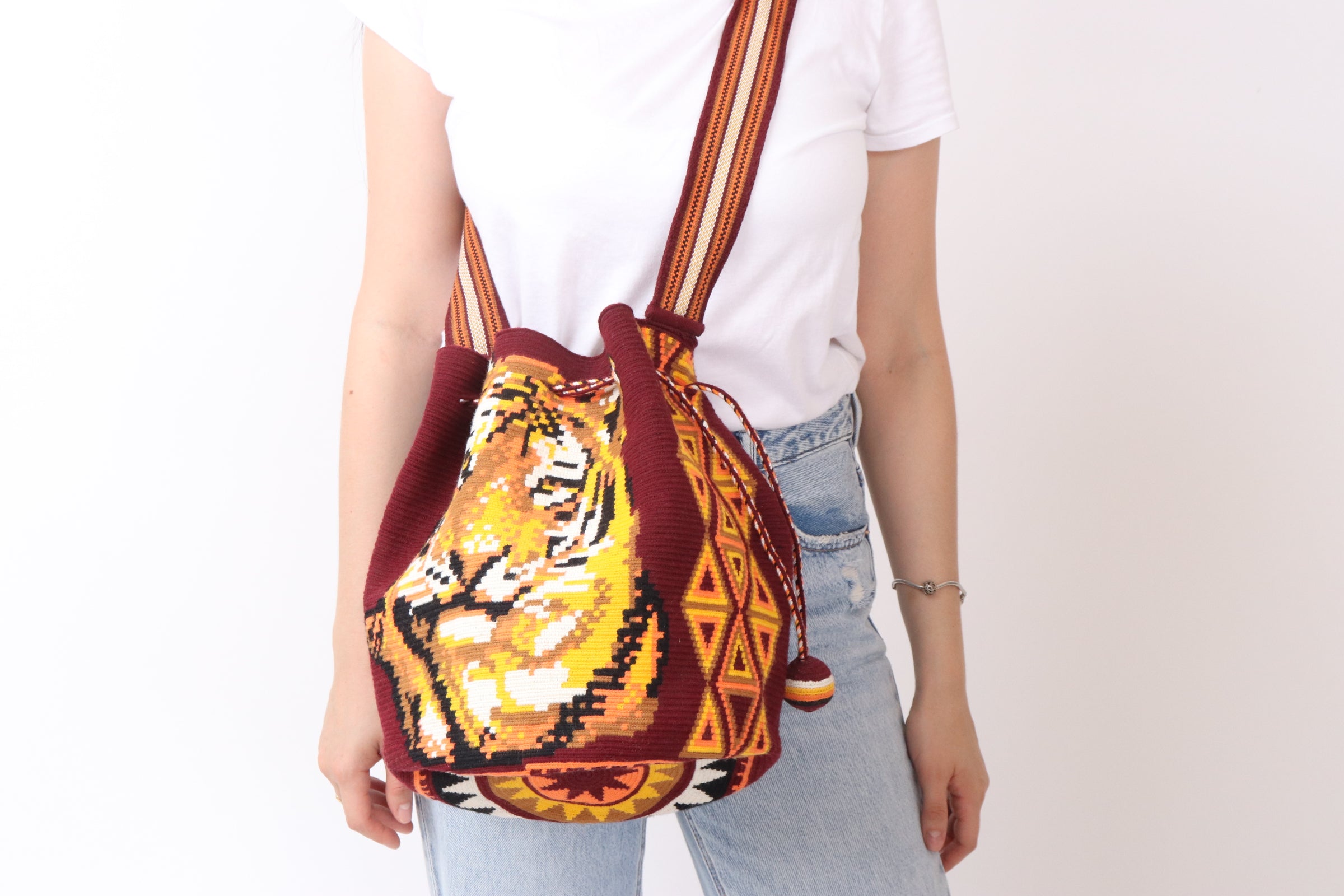 1T Premium Tiger Wayuu Mochila Bag - Large