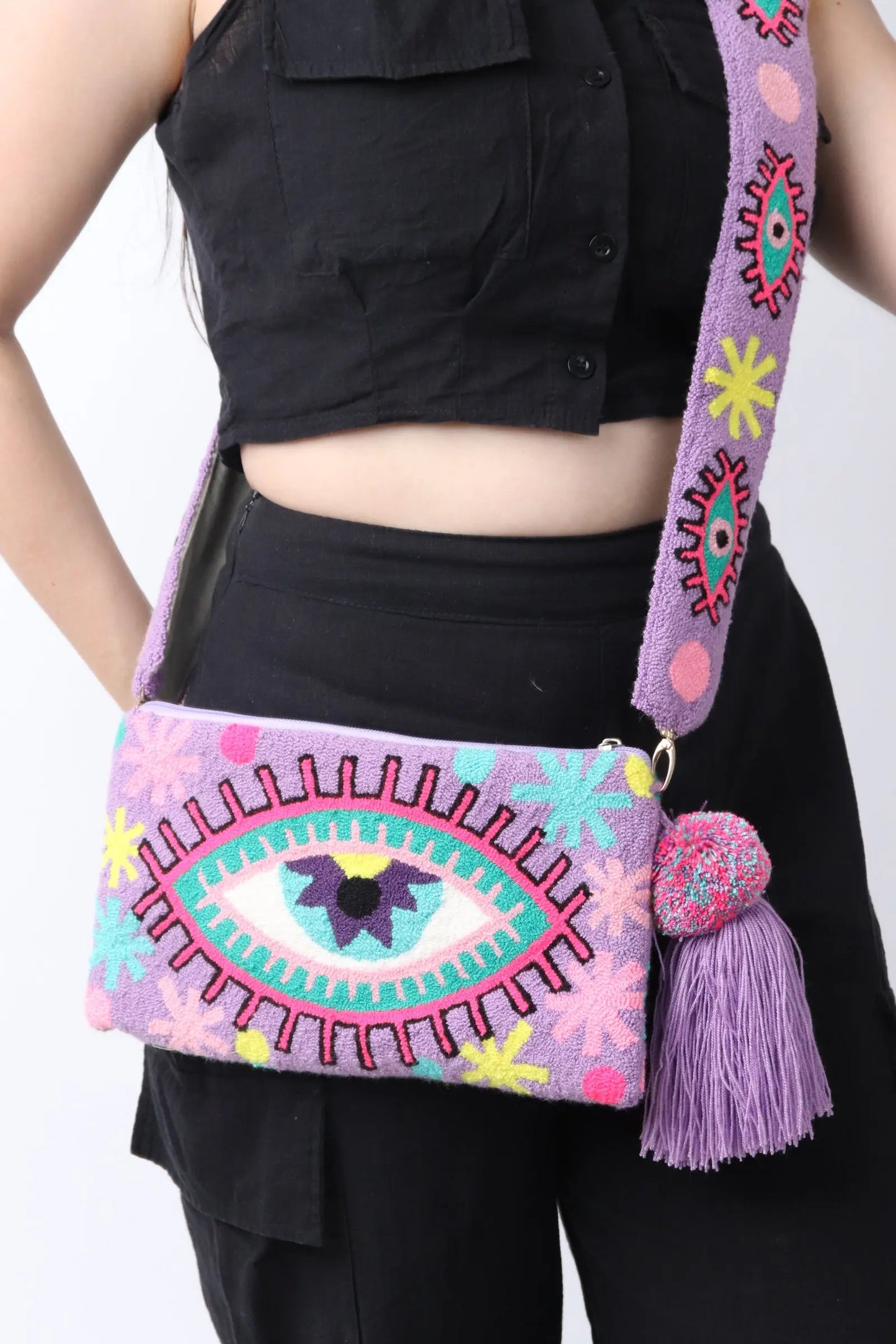 Joyful lila Eye Clutch - Limited Edition Best of Colombia