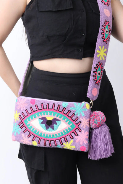Joyful lila Eye Clutch - Limited Edition Best of Colombia