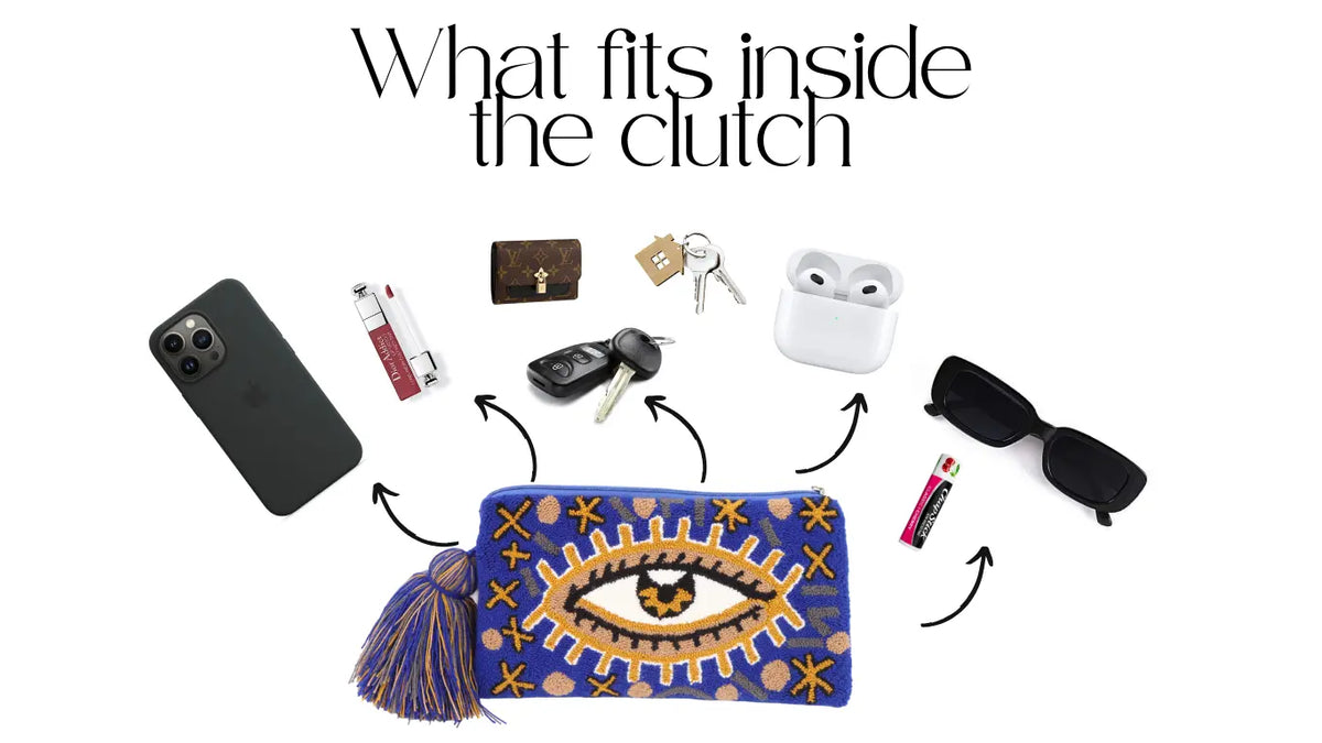 Royal Blue Evil Eye Clutch + Removable Strap Best of Colombia