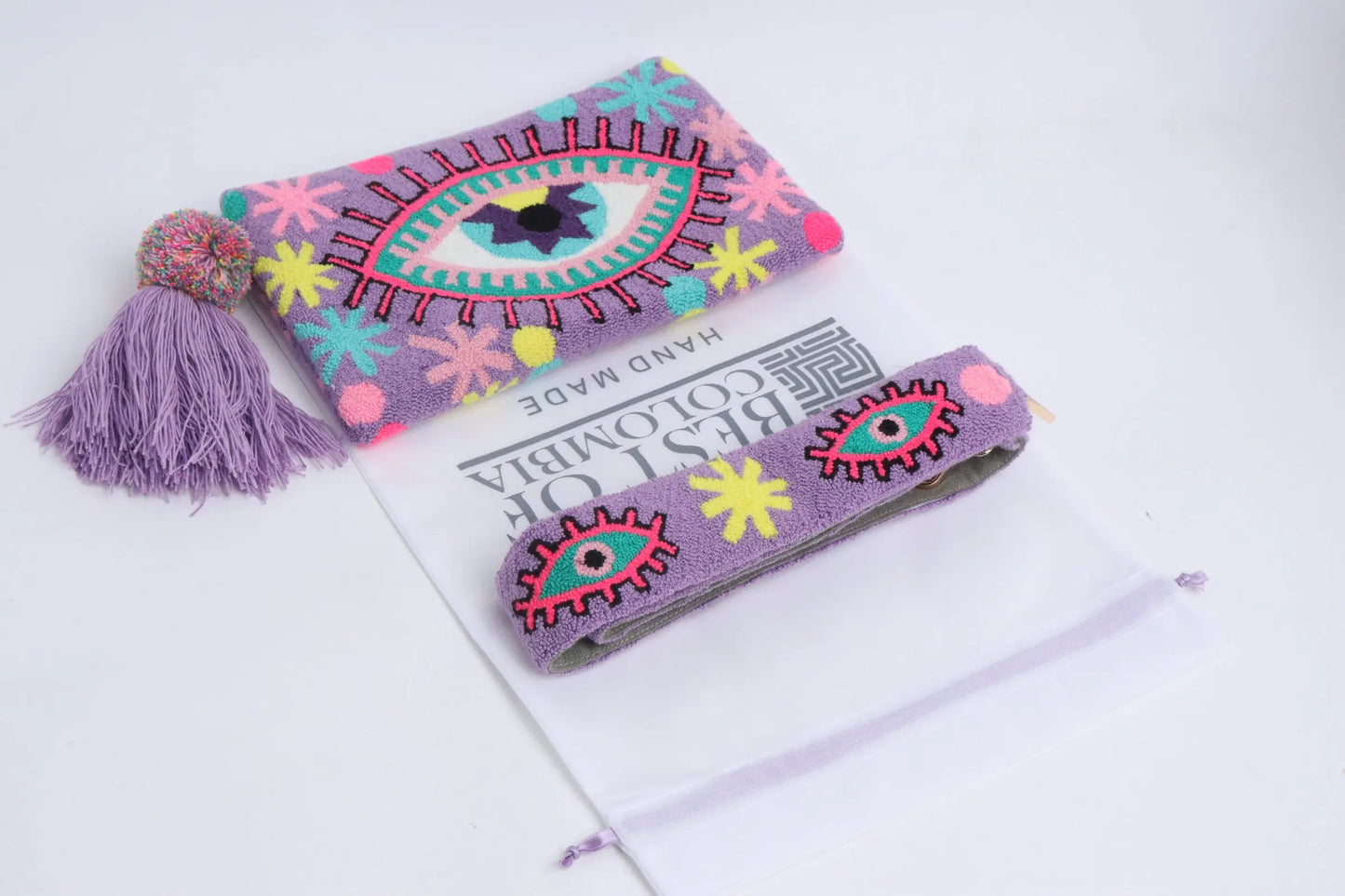 Joyful lila Eye Clutch - Limited Edition Best of Colombia