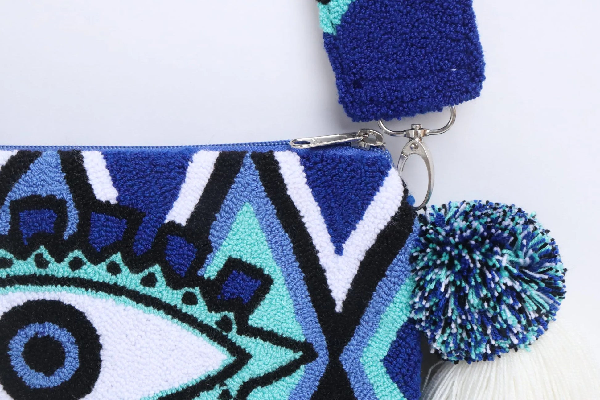 Sky Blue Eye Clutch with Strap Best of Colombia