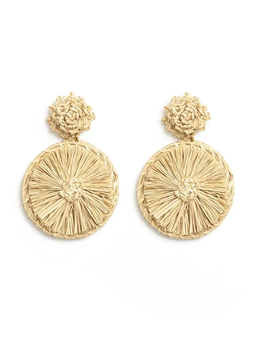 Round straw earring - Sol design Bestofcolombia1