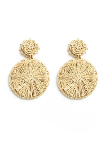 Round straw earring - Sol design Bestofcolombia1