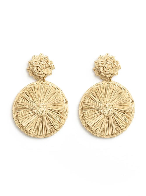 Round straw earring - Sol design Bestofcolombia1