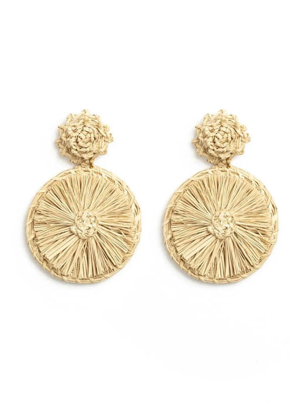 Round straw earring - Sol design Bestofcolombia1