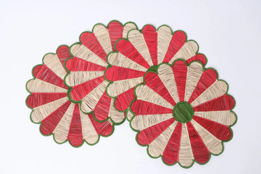 Red & Olive Sunflower Placemat - 15 inches Bestofcolombia1
