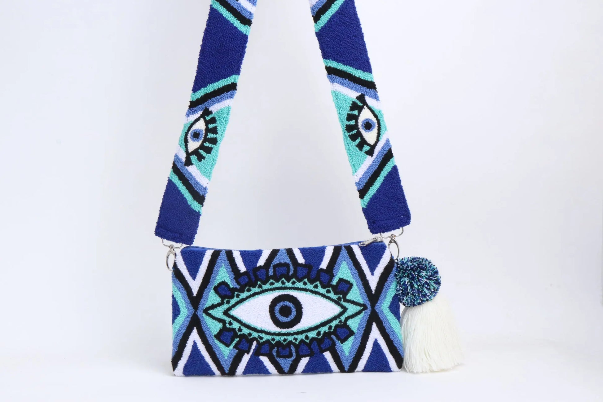 Sky Blue Eye Clutch with Strap Best of Colombia