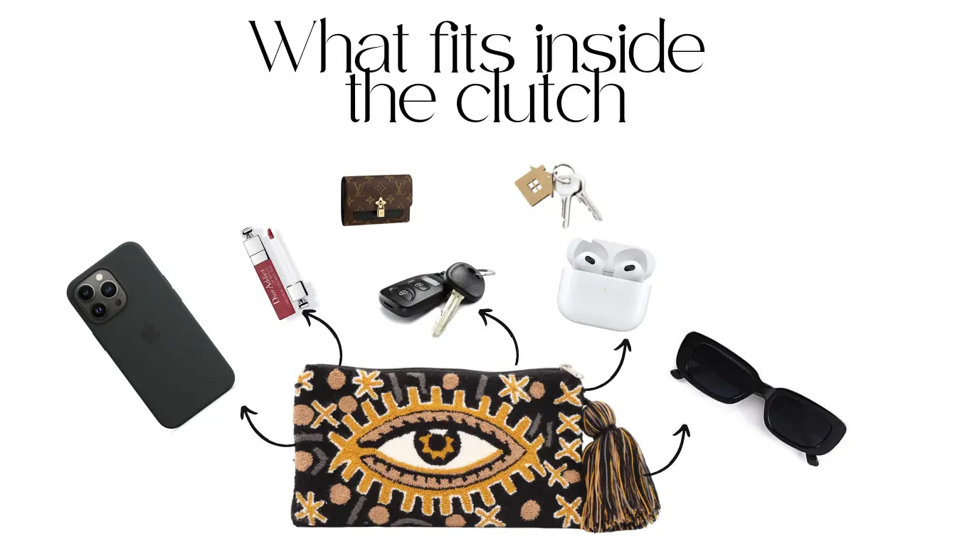 Black Evil Eye Clutch + Removable Strap Best of Colombia