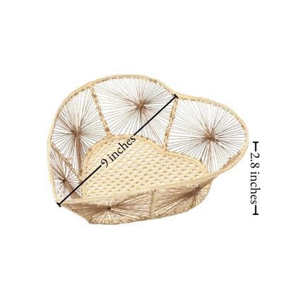 Heart iraca Iraca/Raffia Basket with Golden Thread Bestofcolombia1