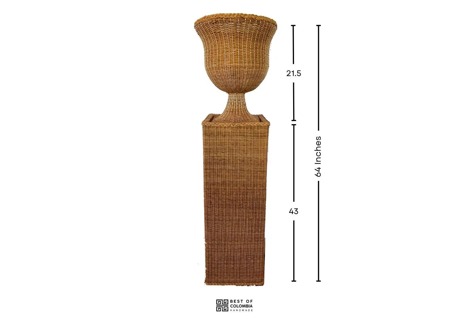 43 inch Wicker Pedestal & Urn Best of Colombia