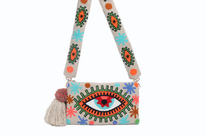 Joyful Beige Eye Clutch - Limited Edition Best of Colombia