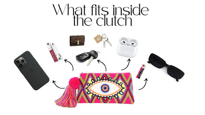 Rosa Evil Eye Clutch + Removable Strap Best of Colombia