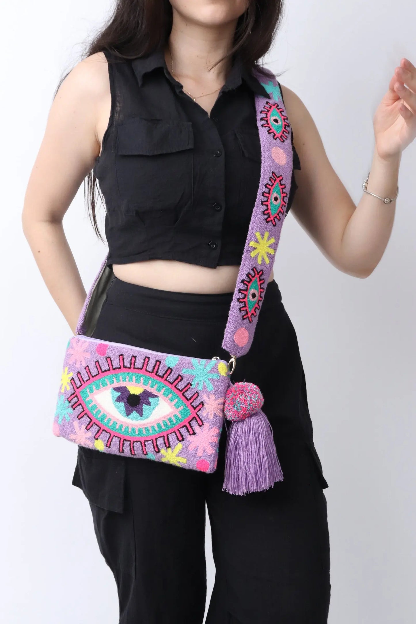 Joyful lila Eye Clutch - Limited Edition Best of Colombia