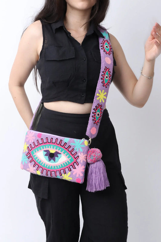 Joyful lila Eye Clutch - Limited Edition Best of Colombia