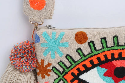 Joyful Beige Eye Clutch - Limited Edition Best of Colombia