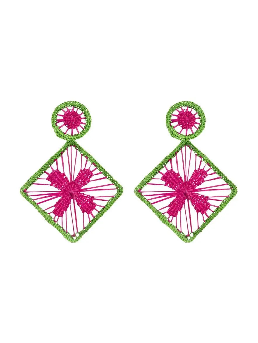 Flower Straw Earrings - Diasy Design Bestofcolombia1
