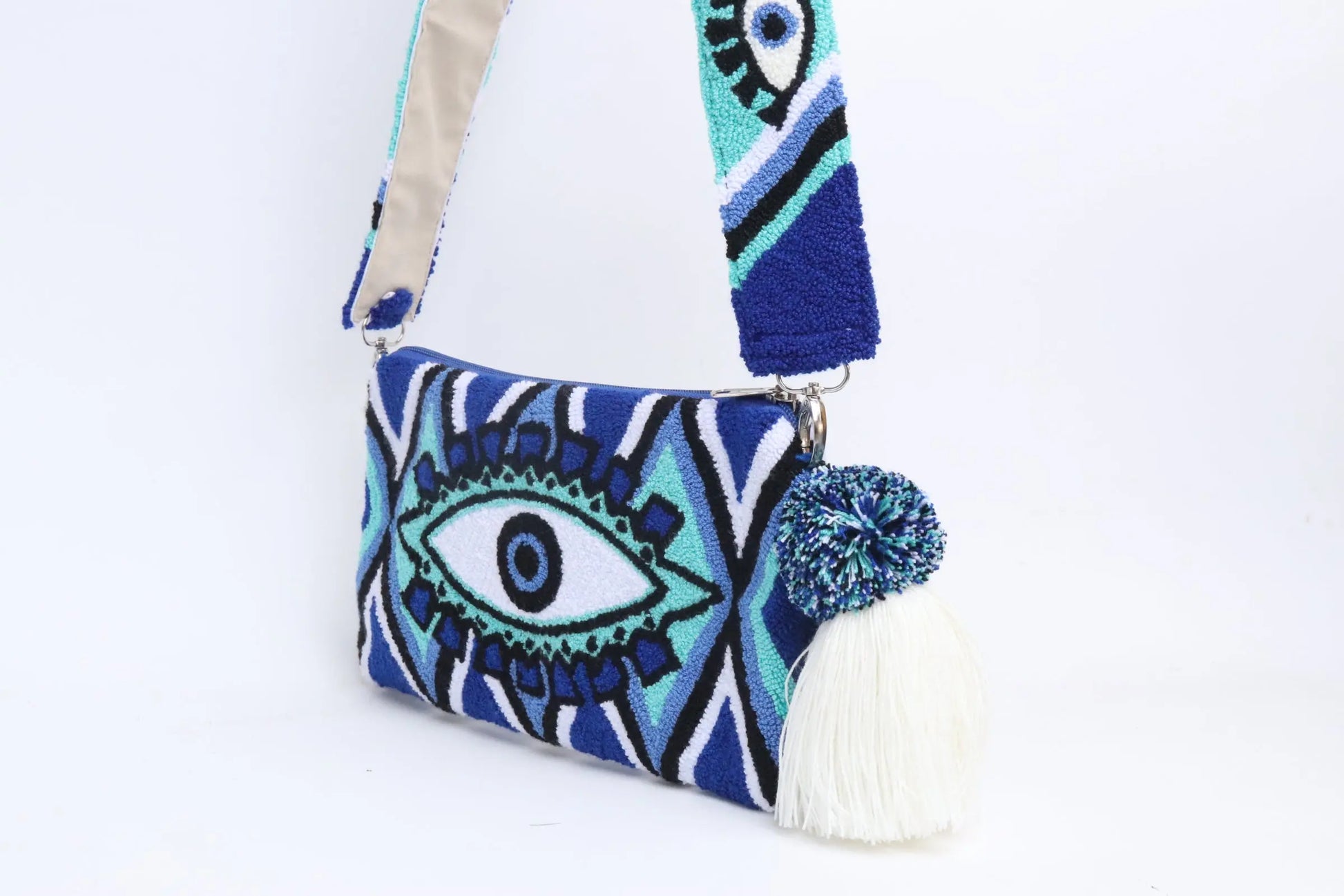 Sky Blue Eye Clutch with Strap Best of Colombia