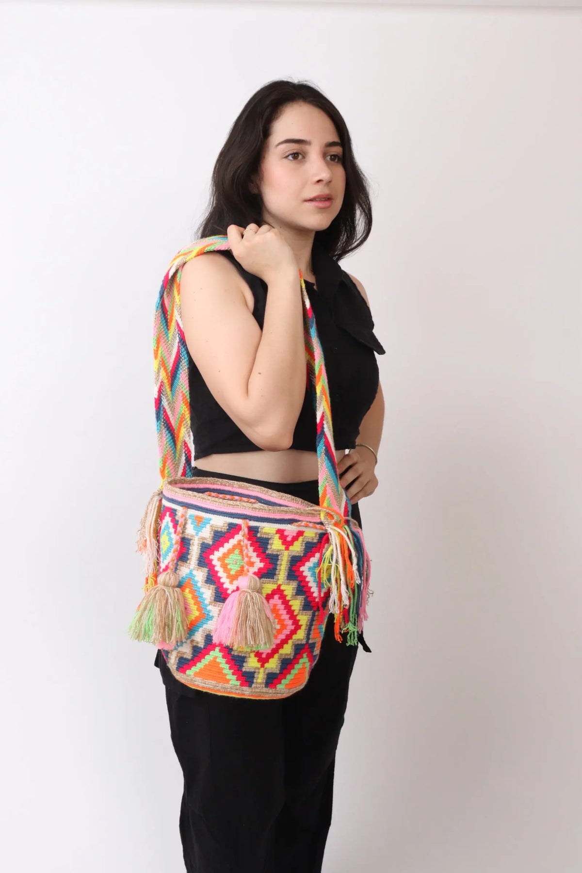 Matizada Pink Wayuu Bag - Large Best of Colombia