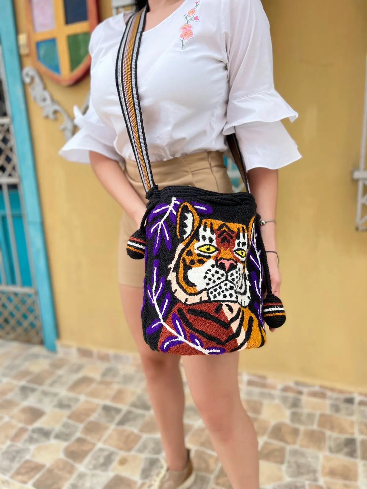 Tiger Theme Wayuu Bag Best of Colombia